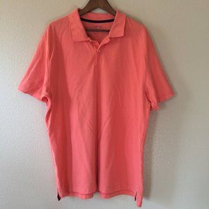 Peach Coral Polo Shirt XXL Collared Cotton Pique Spring